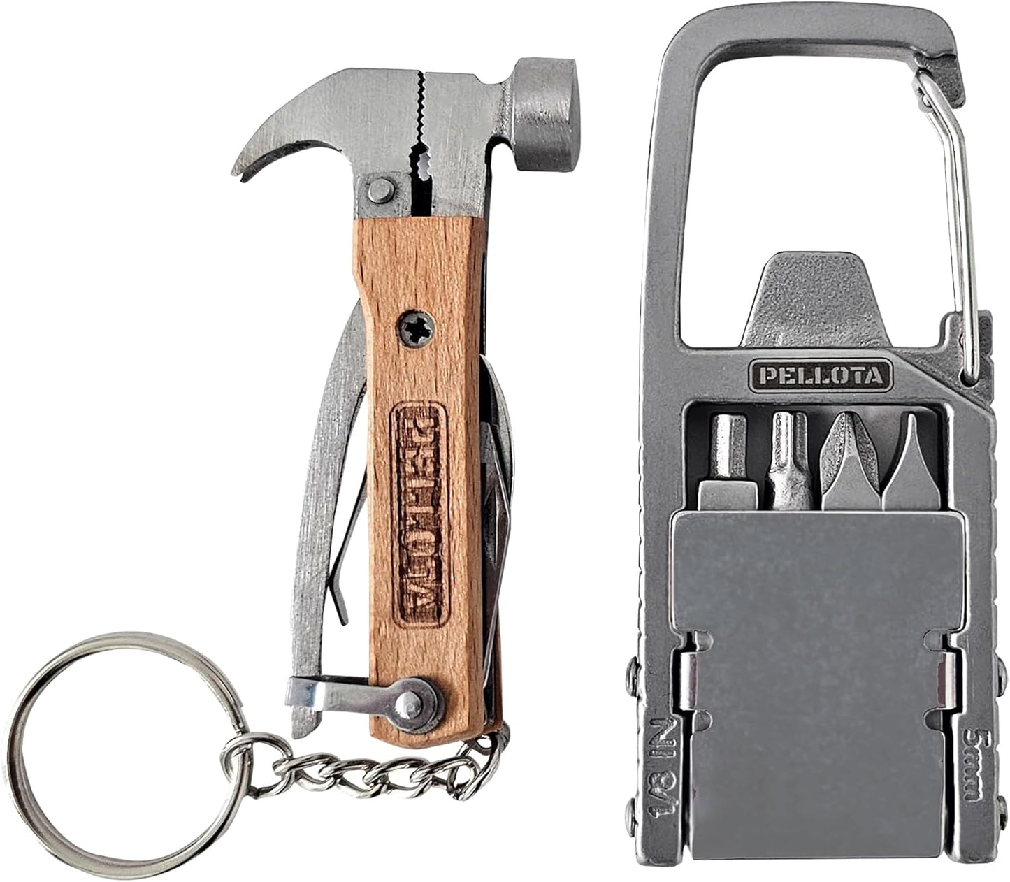 Pellota Multi Tool Prizes [17-in-2] for Adults - Multi Tool for Men, Multitool , Small Hammer, Small Tools, Hammer Multitool, Gifts for Men, Dad, Husband, Camping, Bottle opener, retrieve card pin